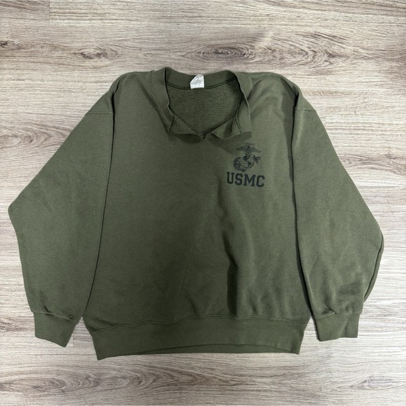 Usmc Crewneck Chopped Neck 70's/80's Pullover Sweatshirt Men's Medium - Picture 1 of 3